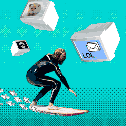 literal surfing dodging computers gif